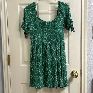 American eagle green & white floral print dress
